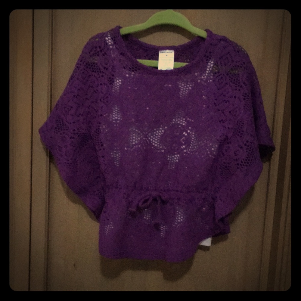 Purple mesh blouse t3